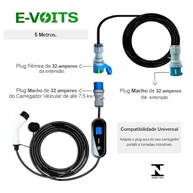 Extensão 5m 32A para Carregador de Carro Elétrico - Conexão Segura GM - imagem 5