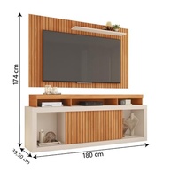 Rack Bancada com Painel Ripado para TV até 65" | Design Moderno em Buriti/Off White - imagem 4