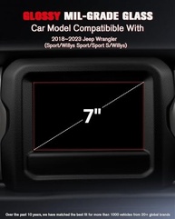 Protetor de Tela ASZSK 7" para Jeep Wrangler 2018-2023: Brilho, Transparência e Proteção Mil-Grade - imagem 3
