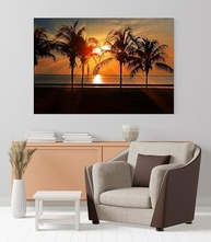 Quadro Decorativo Pôr do Sol na Praia - Tela Canva 90x60cm | Decoração Moderna para Sala e Escritório - imagem 5