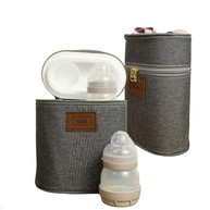 Bolsa Térmica Porta Mamadeira para Maternidade - Mantém Frio e Quente até 3h (Cinza Rosa) - imagem 2