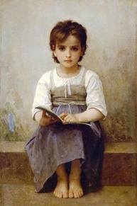 A Lição Difícil (1884) de William Bouguereau - Tela Canvas 30x45cm | Arte Clássica para Decoração - imagem 1