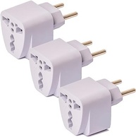 KIT 3 Adaptadores de Tomada Universal Padrão Europeu UK para Brasileiro Bivolt 10A - Viagens e Uso Doméstico - imagem 1