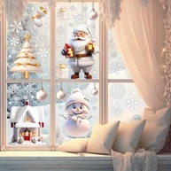 4 Adesivos de Janela de Natal Brancos - Decoração Elegante para Inverno e Festas - imagem 4