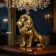 Escultura Decorativa Leão Dourado 26 cm - Estilo Luxuoso para Decoração de Casa e Escritório - imagem 3