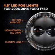 Faróis de Neblina LED Dupla Cor para Ford F150 2006-2014: Branco/Amarelo - Visibilidade Superior - imagem 5