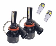Kit Super LED H8 H9 H11 H16 + T10 6000K: Iluminação Premium para Faróis e Auxiliares - imagem 1
