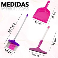 Kit Faxina Infantil - Vassoura, Pá e Rodo para Brincar de Limpar - imagem 3