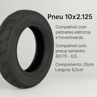 Kit 2 Pneus 10x2.125 + Câmaras de Ar para Patinete Elétrico e Hoverboard - imagem 4