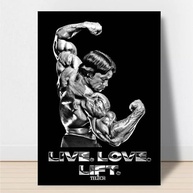 Quadro Decorativo para Academia GYM Motivação Arnold Treino (LIVE LOVE LIFT) - Inspire-se a Cada Treino - imagem 2
