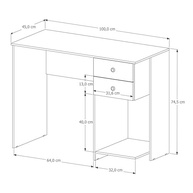 Escrivaninha com Suporte para CPU e 2 Gavetas – Mesa Moderna para Estudo e Trabalho (Branco) - imagem 4