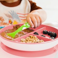 Prato com Divisórias e Ventosa Rosa - Munchkin | Alimentação Segura e Prática para Bebês - imagem 3