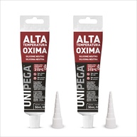 Kit 2 Colas Veda Sela Silicone Neutro Alta Temperatura 315°C para Forno e Motor - Preto - imagem 1