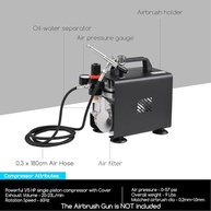MEEDEN Compressor de Aerógrafo 1/5 HP: Potência e Precisão para Seus Projetos Criativos - imagem 3