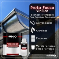 Anjo Kit Tinta Preto Fosco 900ml - Tinta + Catalisador para Metais com Alta Aderência - imagem 4