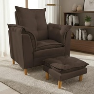 Poltrona de Amamentação com Puff - Conforto e Estilo para Mamães (Marrom) - imagem 2
