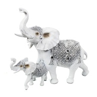 Elefante Branco Duo Decorativo em Gesso | Peça de Arte Moderna para Ambientes Elegantes - imagem 1