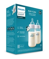Kit Duplo Mamadeira Anti-Cólica Philips Avent 330ml - Alívio Confiável para Bebês - imagem 5