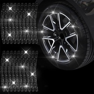 Adesivos Decorativos para Roda de Carro com Strass - 20 Peças Antirranhões e Refletivos - imagem 1