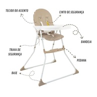 Cadeira de Alimentação Alta Nick Areia - Segura, Confortável e Prática para Bebês até 23kg - imagem 4