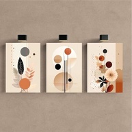 Kit 3 Quadros Decorativos Arte Moderna - Estilo Luxo e Boho para Sala e Casa - imagem 4