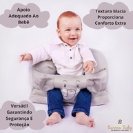 Assento de Bebê Confortável Cinza - Apoio Ergonômico para Sentar com Segurança - imagem 5