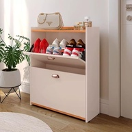 Sapateira 2 Gavetas Basculantes Off White - Organização Inteligente para Até 12 Pares - imagem 4