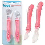 Conjunto de Colheres em Silicone Rosa - Segurança e Conforto para Bebês da Buba Baby - imagem 2