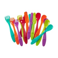 Vital Baby Nourish - Kit de Talheres Flexíveis Coloridos para Bebês | 15 Peças (5 Colheres, 5 Facas e 5 Garfos) - imagem 1
