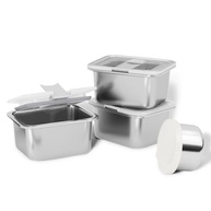 Bakpoco Recipientes para Lanche de Aço Inoxidável 304 - Pacote com 3 + Recipiente de Molho | Seguro para Micro-ondas, à Prova de Vazamento - imagem 2