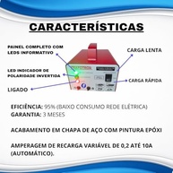 Carregador de Bateria Automotiva 12V 10Ah: Carga Rápida e Lenta para Carros e Motos - imagem 4