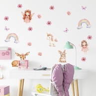 Adesivo de Parede Infantil Fadas Lavável - Decoração Segura e Criativa para Quarto de Bebê e Criança - imagem 2