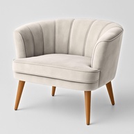 Poltrona Decorativa Ergonômica Bege - Alta Resistência para Salas e Recepções | MOBLAN - imagem 1