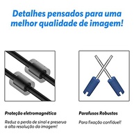 Cabo VGA Blindado 3 Metros: Imagem Nítida e Conexão Estável para Seu Monitor e Projetor - imagem 5
