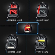 Luzes Traseiras LED Union Jack VLAND para BMW Mini Cooper F55/F56/F57 (2014-2021) - Lentes Fumê com Seta Sequencial - imagem 3