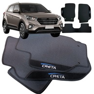 Jogo de Tapete Borracha Personalizado para Hyundai Creta 2017-2021 | Logo Bordado e Traseiro Inteiriço | W8 Acessórios - imagem 1