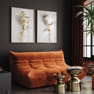 Quadros Decorativos A3 com Moldura e Vidro - Arte Botânica Dourada para Sala de Estar - imagem 3
