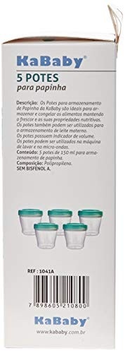 Kit com 5 Potes para Papinha KaBaby Azul - Seguro, Prático e Livre de BPA - imagem 3