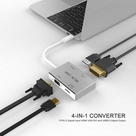 Adaptador USB-C 4 em 1: HDMI, DVI, VGA e USB 3.0 para Conexões Amplas e 4K - imagem 4