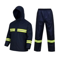 Roupa Capa De Chuva Para Motoqueiro Motoboy Conjunto Jaqueta Calça Impermeável, Emborrachada, Reforçada Com Capuz - imagem 2