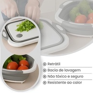 Bacia de Silicone Retrátil Dobrável - Multiuso para Cozinha, Camping e Viagens - imagem 3