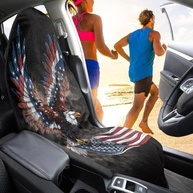 Capa de Assento Yewattles Impermeável com Águia Americana - Proteção Universal para Carro, SUV e Van - imagem 4