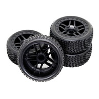 Conjunto 4 Pneus Borracha 17mm para Carros RC 1:7, 1:8, 1:10 - Tração e Durabilidade Superior - imagem 1