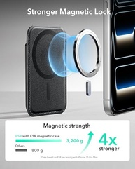 Carteira MagSafe ESR para iPhone: Suporte 5 Cartões, Couro Vegano, Bloqueio RFID | Estilo e Segurança - imagem 4