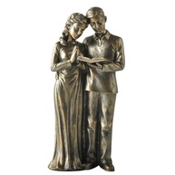 Estatueta de Casal Orando em Resina - 20cm - Decoração Cristã para Casa e Presente Religioso - imagem 2