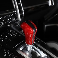 Acabamento Fibra de Carbono Vermelha para Porsche Cayenne 2011-2017 - Central de Controle e Câmbio - imagem 3