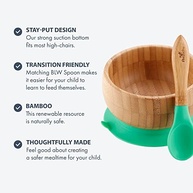 Tigela de Bambu com Ventosa e Colher Silicone Segura e Ecológica para Bebês - Avanchy - imagem 5