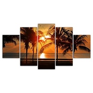 Quadro Decorativo Praia e Mar - 5 Peças com Design Costeiro para Sala e Quarto - imagem 2