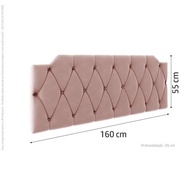 Conjunto Mesa de Cabeceira com Gaveta + Cabeceira Estofada Box para Cama Queen Size Rose - Design Moderno e Funcional - imagem 4
