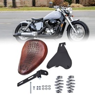Assento Solo para Moto PU Marrom com Mola - Universal para Honda, Yamaha, Kawasaki, Suzuki, Harley-Davidson - imagem 3
